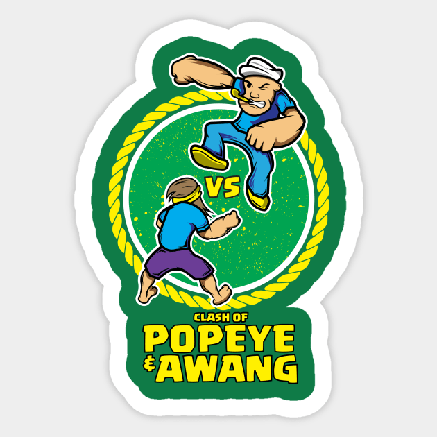 Clash of Popeye Sticker by cungtudaeast